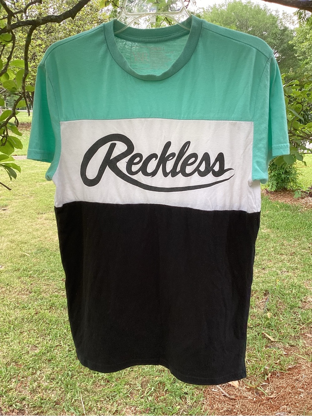 Reckless Colorblock Short Sleeve Tee - Mint/White/Black
